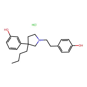 Phenol, m-(3-butyl-1-(p-hydroxyphenethyl)-3-pyrrolidinyl)-, hydrochloride structure