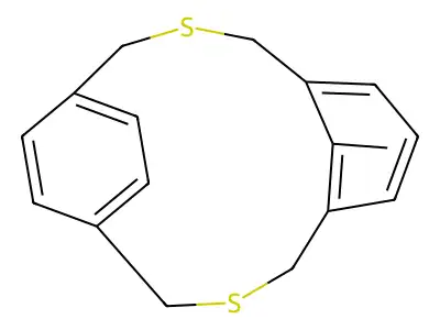 ME-3,11-Dithia-tricyclo(11.2.2.1(5,9))octadeca-1(16),5,7,9(18),13(17),14-hexaene structure