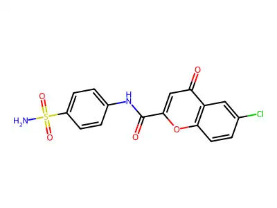 6-chloro-4-oxo-N-(4-sulfamoylphenyl)-4H-chromene-2-carboxamide structure