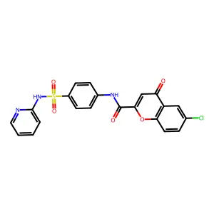4H-1-Benzopyran-2-carboxanilide, 6-chloro-4-oxo-4'-(2-pyridylsulfamoyl)- structure