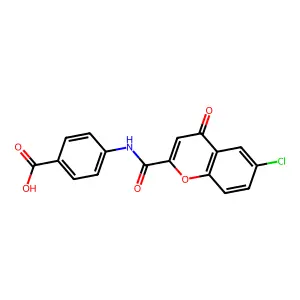 BENZOIC ACID, p-(6-CHLORO-4-OXO-4H-1-BENZOPYRAN-2-CARBOXAMIDO)- structure
