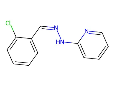 N-[(2-chlorophenyl)methylideneamino]pyridin-2-amine structure