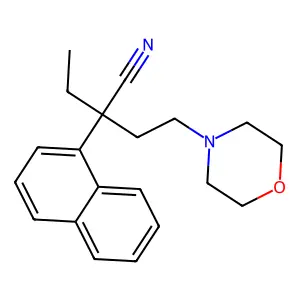 1-Naphthaleneacetonitrile, alpha-ethyl-alpha-(2-morpholinoethyl)- structure