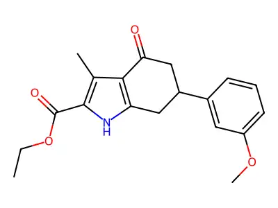 ethyl 6-(3-methoxyphenyl)-3-methyl-4-oxo-4,5,6,7-tetrahydro-1H-indole-2-carboxylate structure