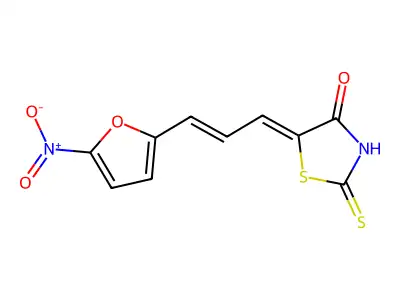 5-[3-(5-Nitro-2-furanyl)-2-propen-1-ylidene]-2-thioxo-4-thiazolidinone structure