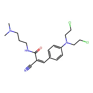 (E)-3-[4-[bis(2-chloroethyl)amino]phenyl]-2-cyano-N-[3-(dime structure