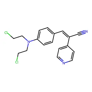 3-{4-[Bis(2-chloroethyl)amino]phenyl}-2-(pyridin-4-yl)prop-2-enenitrile structure