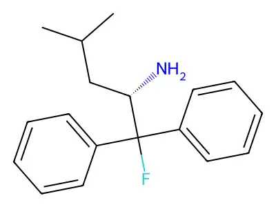 1-Fluoro-4-methyl-1,1-diphenylpentan-2-amine structure
