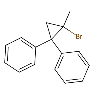 (2-Bromo-2-methyl-1-phenylcyclopropyl)benzene structure
