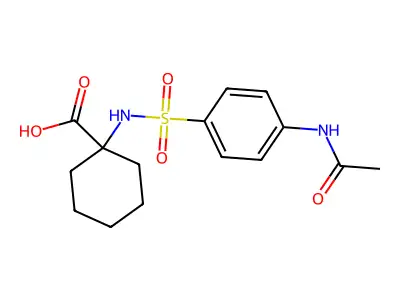 1-((4-Acetamidophenyl)sulfonamido)cyclohexane-1-carboxylic acid structure
