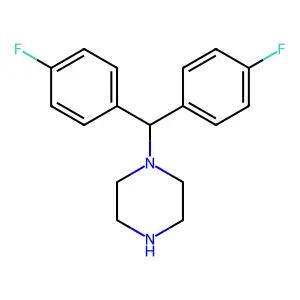 1-(Bis(4-fluorophenyl)methyl)piperazine structure