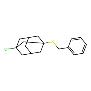 1-Chloro-3-((phenylmethyl)thio)tricyclo(3.3.1.13,7)decane structure