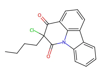 4H-Pyrido[3,2,1-jk]carbazole-4,6(5H)-dione, 5-butyl-5-chloro- structure