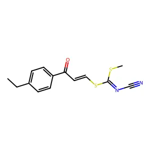 3-(4-Ethylphenyl)-3-oxoprop-1-en-1-yl methyl cyanocarbonodithioimidate structure