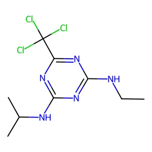 4-N-ethyl-2-N-propan-2-yl-6-(trichloromethyl)-1,3,5-triazine-2,4-diamine structure