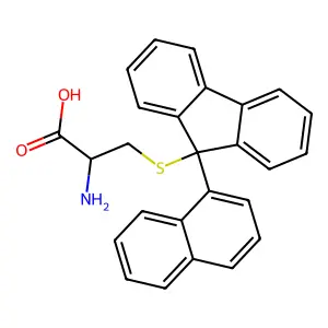 2-Amino-3-(9-naphthalen-1-ylfluoren-9-yl)sulfanylpropanoic acid structure