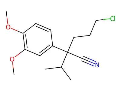 5-Chloro-2-(3,4-dimethoxyphenyl)-2-isopropylvaleronitrile structure