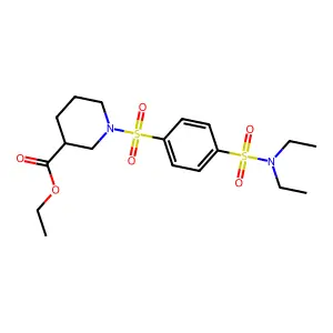 Ethyl (S)-1-((4-(N,N-diethylsulfamoyl)phenyl)sulfonyl)piperidine-3-carboxylate structure