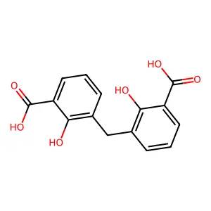 4-[(4-Carboxy-3-hydroxy-phenyl)methyl]-2-hydroxy-benzoic acid structure