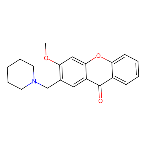 3-Methoxy-2-(piperidin-1-ylmethyl)xanthen-9-one structure