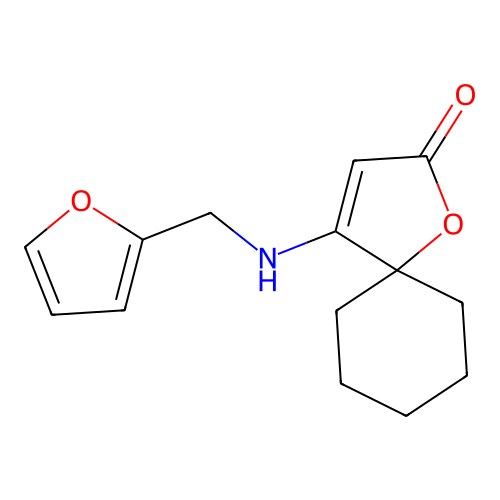 4-[(2-Furylmethyl)amino]-1-oxaspiro[4.5]dec-3-en-2-one structure