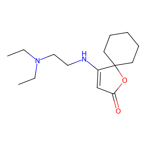 4-{[2-(Diethylamino)ethyl]amino}-1-oxaspiro[4.5]dec-3-en-2-one structure