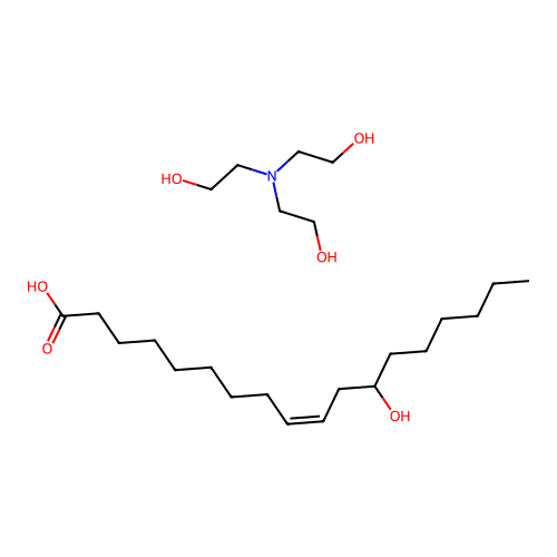 Ricinoleic acid, triethanolamine salt structure
