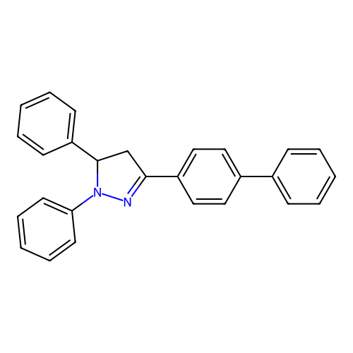 3-(biphenyl-4-yl)-1,5-diphenyl-4,5-dihydro-1H-pyrazole structure