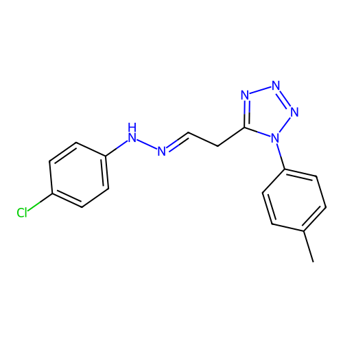 (E)-5-(2-(2-(4-Chlorophenyl)hydrazono)ethyl)-1-(p-tolyl)-1H-tetrazole structure