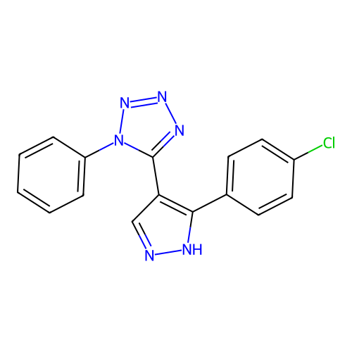 5-[5-(4-chlorophenyl)-1H-pyrazol-4-yl]-1-phenyl-1H-tetraazole structure