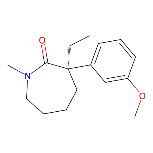 3-Ethylhexahydro-3-(3-methoxyphenyl)-1-methyl-2H-azepin-2-one, (R)- structure