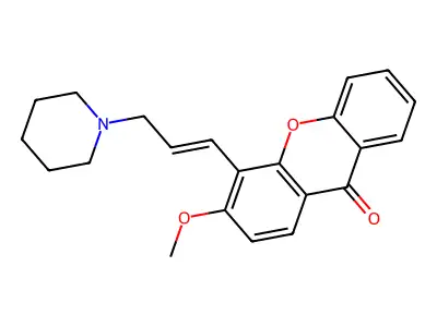 3-Methoxy-4-(3-piperidin-1-ylprop-1-enyl)xanthen-9-one structure