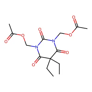 Barbituric acid, 1,3-bis(acetoxymethyl)-5,5-diethyl- structure