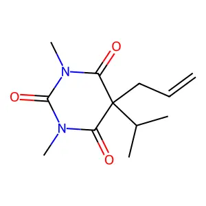 Barbituric acid, 5-allyl-5-isopropyl-1,3-dimethyl- structure