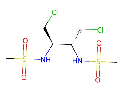N-[(2R,3R)-1,4-dichloro-3-(methanesulfonamido)butan-2-yl]methanesulfonamide structure