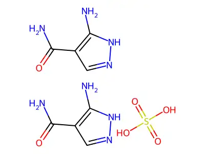 3-氨基-4-甲酰胺基吡唑鎓硫酸氢盐 structure