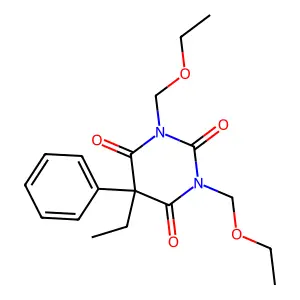 Barbituric acid, 1,3-bis(ethoxymethyl)-5-ethyl-5-phenyl- structure