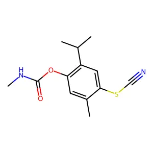 Thiocyanic acid, 2-isopropyl-5-methyl-4-(((methylamino)carbonyl)oxy)phenyl ester structure