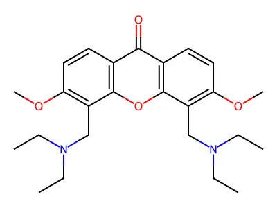 4,5-Bis(diethylaminomethyl)-3,6-dimethoxyxanthen-9-one structure