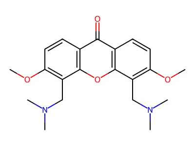 4,5-Bis[(dimethylamino)methyl]-3,6-dimethoxy-9H-xanthen-9-one structure