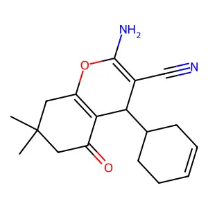 2-amino-4-(cyclohex-3-en-1-yl)-7,7-dimethyl-5-oxo-5,6,7,8-tetrahydro-4H-chromene-3-carbonitrile structure
