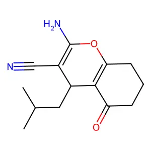 2-Amino-4-isobutyl-5-oxo-5,6,7,8-tetrahydro-4H-chromene-3-carbonitrile structure