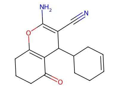 2-amino-4-(cyclohex-3-en-1-yl)-5-oxo-5,6,7,8-tetrahydro-4H-chromene-3-carbonitrile structure