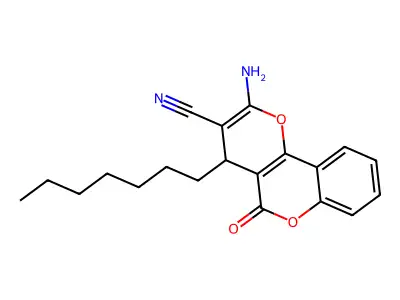 2-Amino-4-heptyl-5-oxo-4H,5H-pyrano[3,2-c]chromene-3-carbonitrile structure