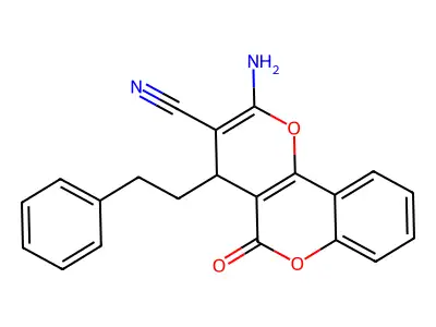 2-amino-5-oxo-4-(2-phenylethyl)-4H-pyrano[3,2-c]chromene-3-carbonitrile structure