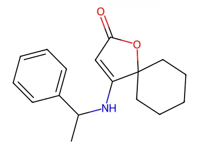 4-[(1-Phenylethyl)amino]-1-oxaspiro[4.5]dec-3-en-2-one structure