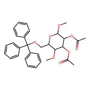 [3-Acetyloxy-2,5-dimethoxy-6-(trityloxymethyl)oxan-4-yl] acetate structure