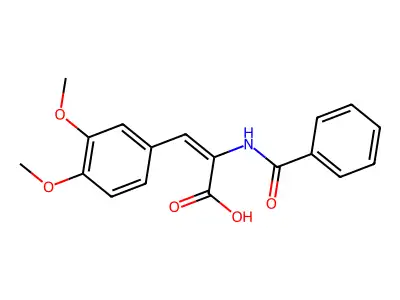 2-Benzamido-3-(3,4-dimethoxyphenyl)prop-2-enoic acid structure