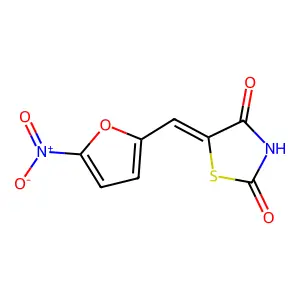 5-[(5-Nitro-2-furyl)methylene]-1,3-thiazolidine-2,4-dione structure
