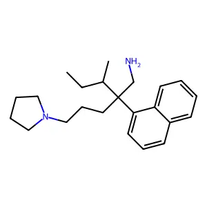 3-Methyl-2-naphthalen-1-yl-2-(3-pyrrolidin-1-ylpropyl)pentan-1-amine structure
